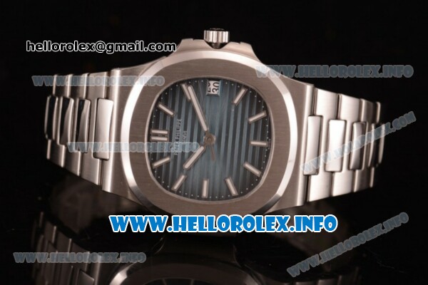 Patek Philippe Nautilus Clone 3120 Automatic Stainless Steel Case/Bracelet with Blue Dial Stick Markers - 1:1 Original (BP) - Click Image to Close